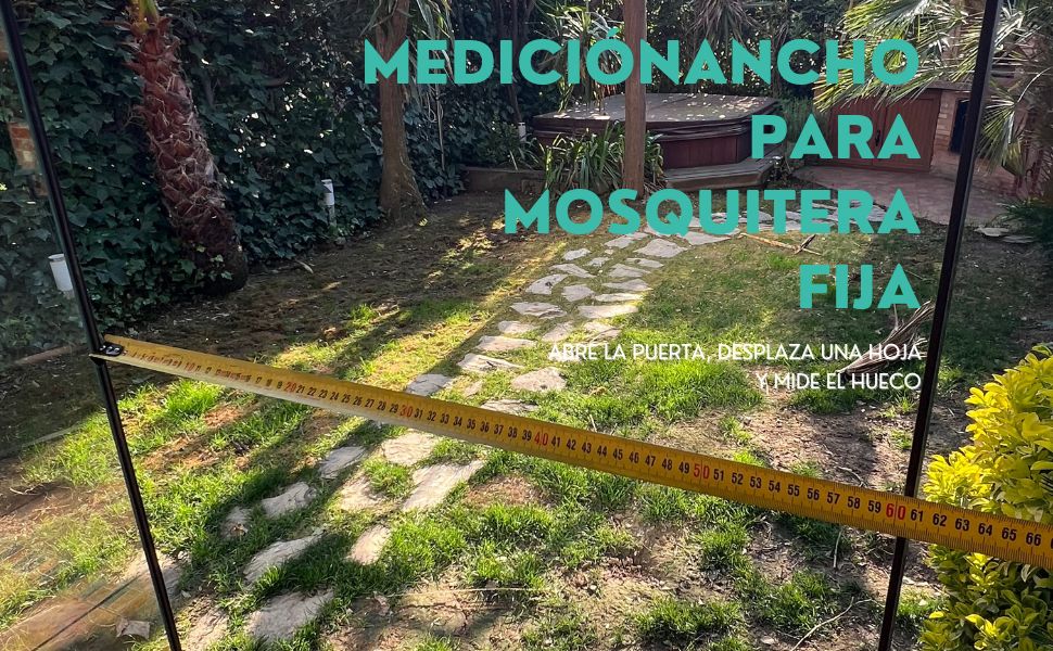Medición del ancho para mosquitera fija en cortina de cristal