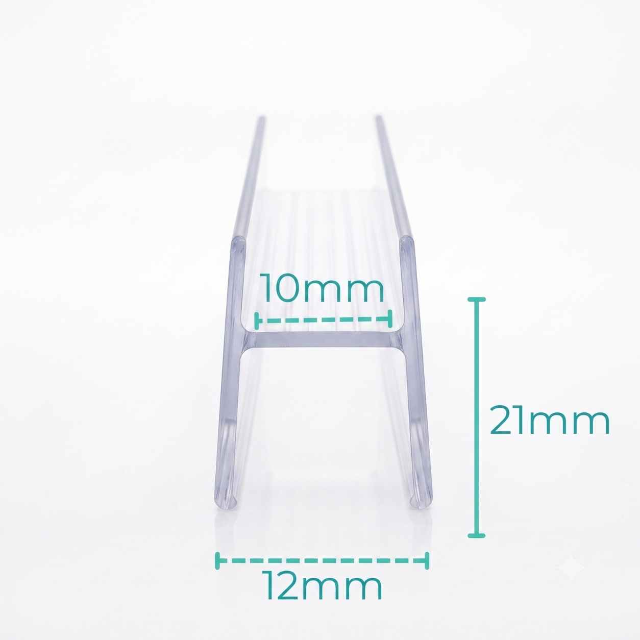 Junta Extraclara H (Doble) para Cortinas de Cristal | Todas las Marcas | Corte a Medida GRATIS - Imagen 3
